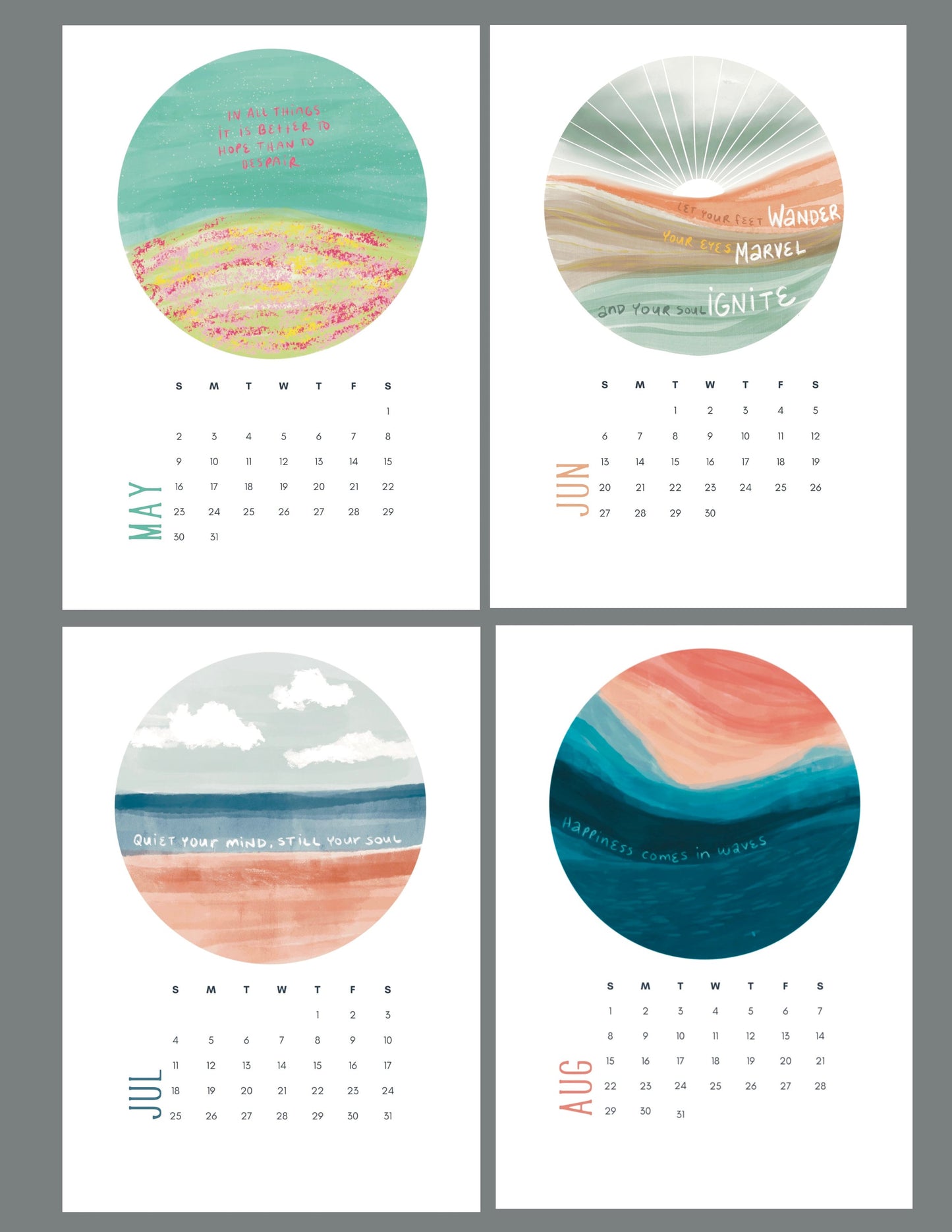 2024 Inspired Watercolour Calendar