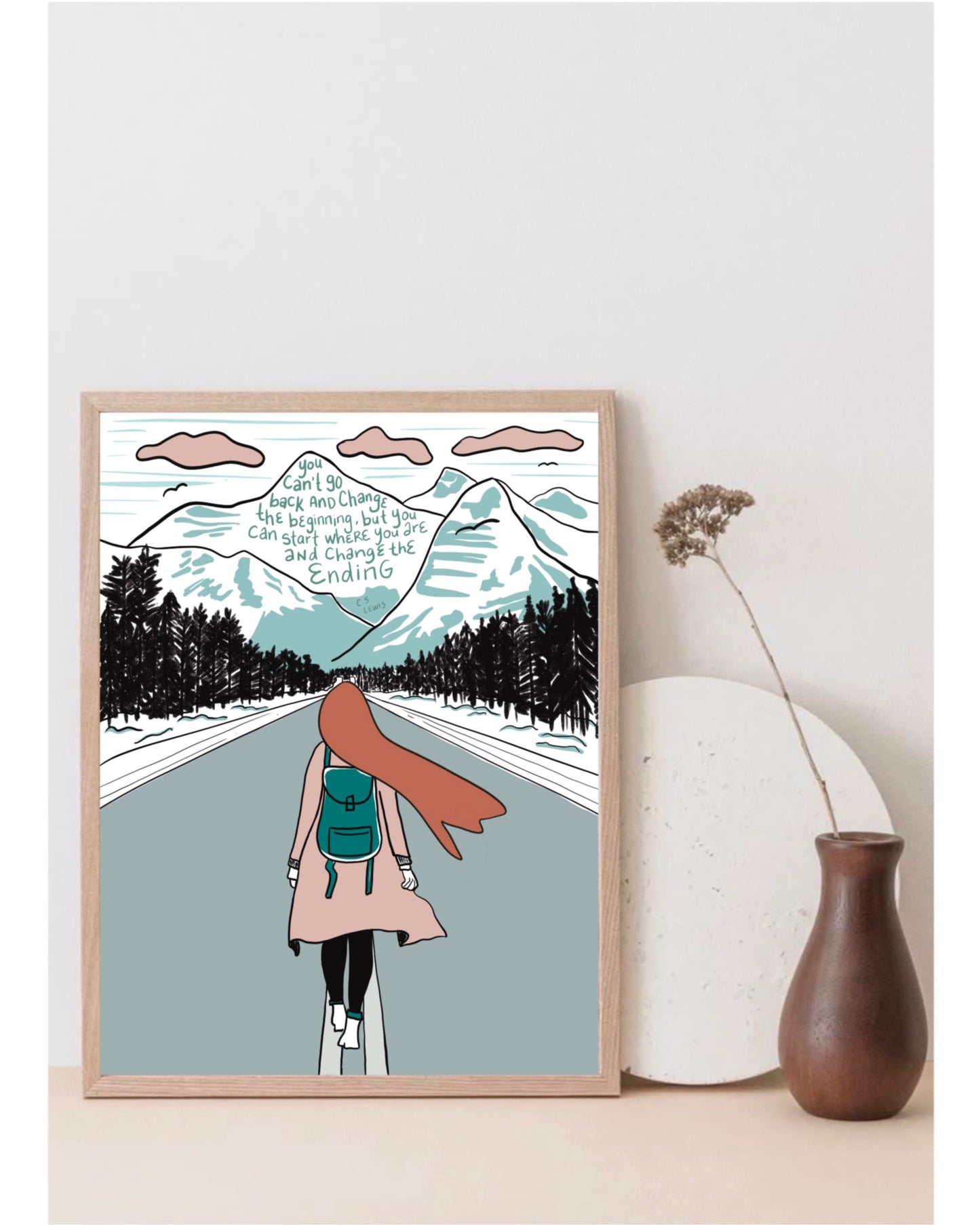 Girl on A Journey Art Print 8x10