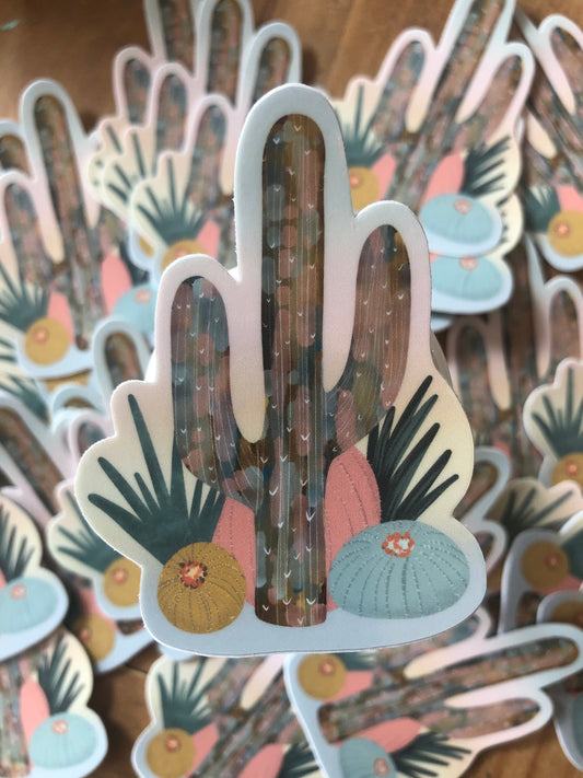 3" Original Art Vinyl Cactus Sticker