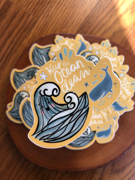 Nami's Ocean Keep Ocean Clean 3" Sticker