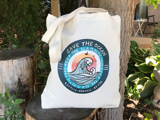 Nami's Ocean "Keep The Sea Plastic Free" Tote Bag
