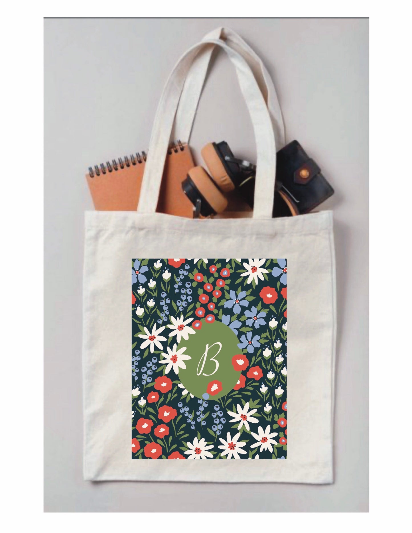Personalized Monogrammed Floral Tote