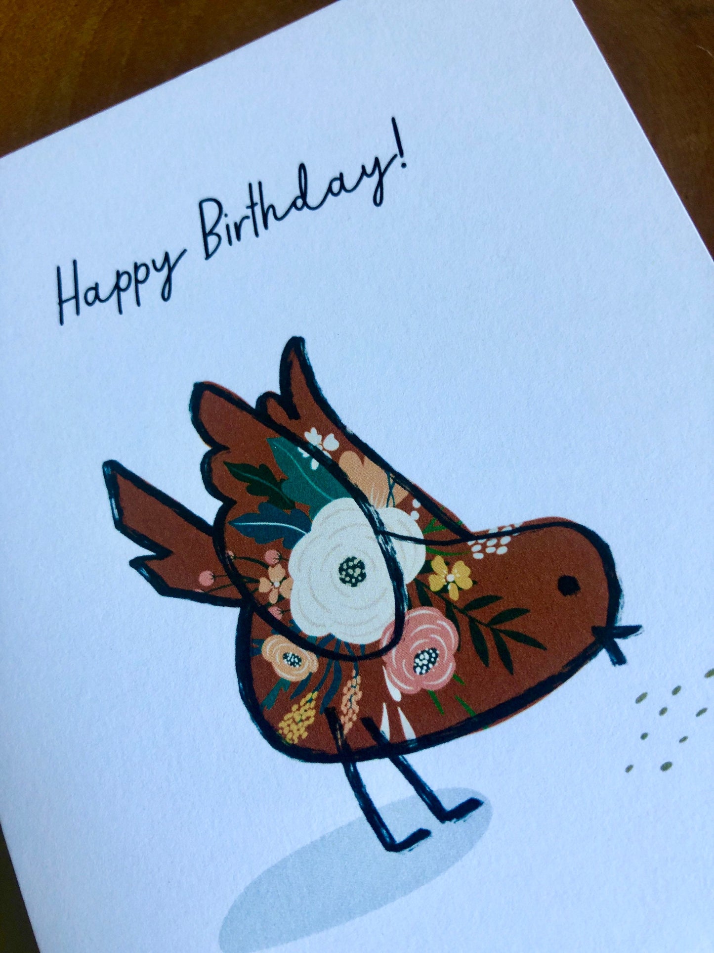 Set of 6 Whimsical Bird Blank Birthday Cards