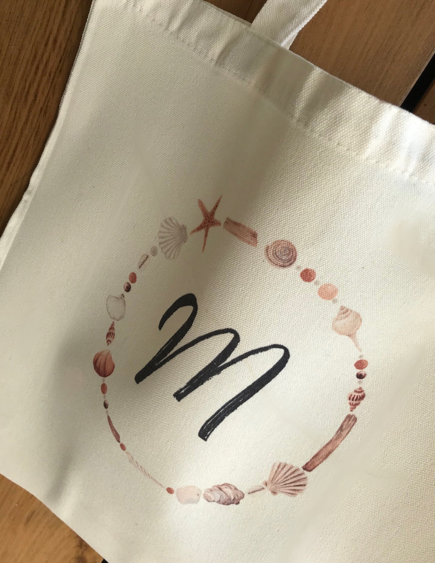 Seashell Monogrammed Personalized Tote Bag